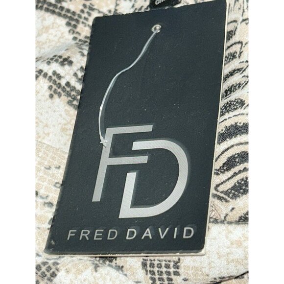 NWT Fred David Sz PLUS 1X Khaki Gray Snake Print Dipped Hem Popover Tunic - Picture 9 of 12